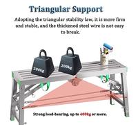 LWJSOCP Plateforme de Travail Pliable et Portable - Échafaudage à Hauteur réglable, escabeau à 5 Vitesses, établi d'ingénierie Domestique Polyvalent - 15,7" de Largeur, 78,7" de Longueur,