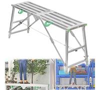 LWJSOCP Plateforme de Travail réglable en Hauteur - Échafaudage Portable en Aluminium Pliable pour Lavage de véhicules, Nettoyage de vitres, projets de Bricolage et d'entretien - 180 cm