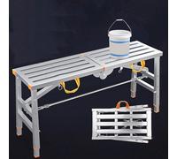 LWJSOCP Plateforme d'échafaudage Pliable et réglable pour escaliers - Échafaudage d'extérieur de 4/5/6/10 Pieds avec échelle télescopique 200 x 30 cm (78,75" x 11,75") pour Usage Industrie