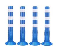 LWJSOCP Poteaux de sécurité réfléchissants, cônes de signalisation Flexibles de 75 cm pour Parcs, Jardins et Routes, Usage Commercial, Lot de 2, Couleur Bleue, durables et très Visibles