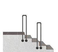 LWJSOCP Rambarde d'escalier en Forme de U - Rambarde Robuste en Fer forgé, Main Courante latérale, Cadre à Lattes pour marches, kit de Support antidérapant pour Rampe - Design Industriel inspiré des