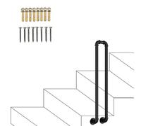 LWJSOCP Rambarde d'escalier en Forme de U, Rampe en Fer forgé pour escaliers extérieurs et intérieurs, Support antidérapant à Fixation latérale, 35-100 cm, Ensemble Complet (Taille : 75 cm (2,5 pi))