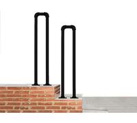 LWJSOCP Rambarde d'escalier Industrielle en Fer forgé en Forme de U pour terrasse, Jardin, Patio, Balcon, en Tuyau d'acier galvanisé Noir (90 cm)