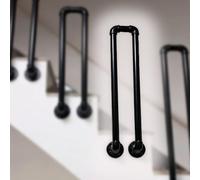 LWJSOCP Rambarde d'escalier Industrielle en tuyaux, antidérapante, à Fixation latérale, pour marches intérieures/extérieures, en Fer Noir, 55 cm (21,6 po), Design loft Durable