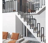 LWJSOCP Rambarde métallique en Forme de U - Barres de Support antidérapantes pour Balustrade d'escalier intérieure/extérieure, Style transitionnel, pour couloirs de loft, Installation latérale (Noir