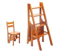 LWJSOCP Tabouret escabeau Pliant Convertible en Bois à 4 Niveaux, Multifonction avec étagère de Rangement (Couleur : E, Dimensions : 90 x 35 x 45 cm), idéal pour la Maison.