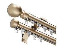 LWJSOCP Tringle à Rideaux Double Murale, système Coulissant en Aluminium à 2 Couches, silencieuse et Durable, pour séparation de pièce et Habillage de fenêtre, Longueur Ajustable de 1 à 8 m (dorée 3