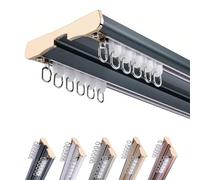 LWJSOCP Tringle à Rideaux en Aluminium à 2 Niveaux, Robuste, de 5,9 m, fixée au Plafond, pour Rideaux Lourds. Rail Silencieux, séparateur de pièce Polyvalent, Design Bleu Durable.
