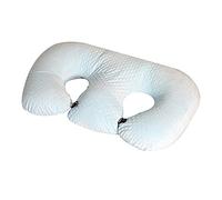 LWKBE Oreiller Infirmier Multifonctionnel pour Jumeaux, Oreiller d'allaitement pour Femmes Enceintes, Tissu de Coton Lavable en Machine,Bleu