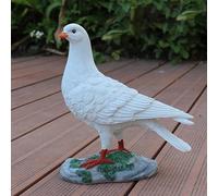 LWKJPBPP Grande Figurine de Jardin en Forme de Colombe en résine résistante aux intempéries avec Base, Statue d'animal réaliste pour Cour, rocaille, étang, Blanc, 26 x 26 cm
