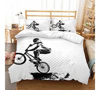 Housse de Couette 240 220 VTT Blanc Parure de Lit avec 2 Taies d'oreiller 50X75 cm - Housse Couette avec Fermeture Éclair,Linge de Lit et Oreillers