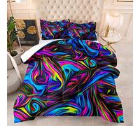 LWLFC Housse de Couette Garçon 1 Place Coloré Parure de Lit avec 2 Taies d'oreiller 50X75 Cm,Housse de Couette Fermeture ¨¦Clair Enfants Fille Ado,Literie Imprimée Microfibre