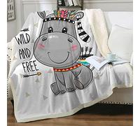 LWLFC Plaid Polaire 130X150 Hippopotame Plaid Couverture Polaire Couverture en Flanelle Épaisse Douce et Confortable,Plaid Polaire Sherpa Couverture Laine Plaid pour Canapé, 130x150cm