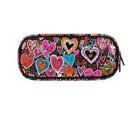 LWLFC Trousse Scolaire Grand Amour Capacité Multifonction pour Enfants Étudiants en Polyester Fermeture Éclair Compartiments Organisés Léger Portable Facile à Nettoyer Durable
