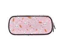 LWLFC Trousse Scolaire Grand Lapin Rose Capacité Multifonction pour Enfants Étudiants en Polyester Fermeture Éclair Compartiments Organisés Léger Portable Facile à Nettoyer Durable