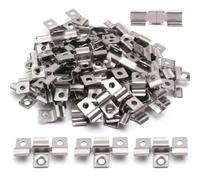 LWLWA 120 Pièces Clips de Terrasse, 8,5 mm Clips WPC en Acier Inoxydable | Acier Inoxydable 201 Argenté Fixations de Terrasse Invisibles, pour Lames WPC, Parquet Bambou et Parquet Bois Composite