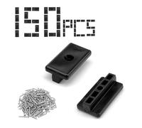 LWLWA 150 Pcs Lame Terrasse Composite, Fixation Cachée Clip en T, Lame Composite Conçu pour Wpc/Bpc avec Bande de Recouvrement et Bande D'étanchéité, Convient aux Supports de sol Wpc
