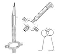 LWLWA 2 Pcs Cle Universelle et 2 Pcs Outil D'ouverture de Porte, Alliage de Zinc Clé Passe Partout, avec Graduation e Construction, pour les Maisons, les Serruriers et les Architectes