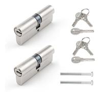 LWLWA 2 Pièces Cylindre Serrure, Alliage Barillet de Serrure 70 mm, Conception de Déverrouillage Bidirectionnel, avec Vis Serrure de Porte, pour Nouvelle Installation et Serrures Porte Remplacement
