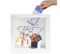 LWLWA 3D Cadre Profond, 15 x 15 cm Cadre 3D, Carré Tirelire Billet, pour Billets, Photos, Cartes