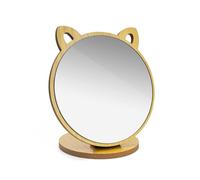 LWLWA Petit Miroir sur Pied Forme d'Oreille, Reglable pour Chambre, Maquillage Bois Massif Épaissi Haute Résolution, Salon, Coiffeuse