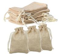 LWMLWM 100 Pcs Sac Toile de Jute, Utilise Le Design de la Corde de Serrage, Sac Cadeau avec Cordon pour Bijoux/Cosmétiques/Épices/Artisanat, Petit de 7 * 9 cm