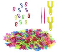 LWMLWM 1000 Pièces Loom Bands S Clips, S Clip Plastique Métier, Loom S Clips, Loom Bands Couleur Looms Clips pour Le Bricolage Loom Band Tissée Bracelet Collier
