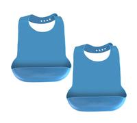 LWMLWM Bavoirs Lavables en Silicone pour Adultes, Dossards Réutilisables pour Adultes Bavoirs Imperméables pour Hommes Femmes Âgés et Handicapés (2, Bleu)