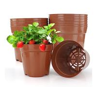 LWMLWM Lot de 10 Pots de Culture Ronds - Diamètre 12 cm - Qualité Supérieure pour Plantes, Semis, Fruits, Légumes et Succulentes