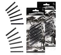 LWMLWM Lot de 12 fusains à dessin pressés - Pour croquis, croquis, écriture, design artistique - Noir