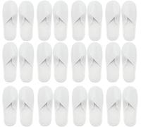 LWMLWM Lot de 12 paires de chaussons ouverts pratiques et invités blancs avec semelle antidérapante Taille env. 38-42 Léger et peu encombrant, Blanc., Large 3X-Weit