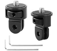 LWMLWM Lot de 2 adaptateurs pour trépied en aluminium 1/4" - Noir - Rotatif - Filetage pour trépied - Compatible avec clé à molette