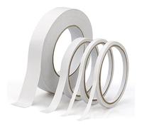 LWMLWM Lot de 4 rouleaux de ruban adhésif double face (2 x 6 mm, 1 x 12 mm et 1 x 24 mm de largeur), ruban adhésif double face transparent incolore, blanc