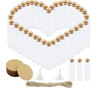 LWMLWM Lot de 40 bouteilles à essai en verre avec bouchon en liège de 20 ml pour accessoires de mariage, décorations de fête, flacons de bouteilles d'épices (40)