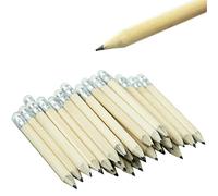 LWMLWM Lot de 40 mini crayons en bois courts avec gomme et demi crayon de golf - Pour enfants d'école et maison (10 cm)