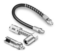 LWMTT 3 Pièces Adaptateur de Graisse avec Tuyau de 30 cm, Coupleur de Graisse à 3 Mâchoires, Coupleur de Graisse à Aangle Droit pour la Plupart des Pompe à Graisse Manuelle