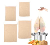 LWMTT 4 Pièces Sacs de Cuisson en Coton réutilisables Filet de Cuisson 2 * (30 x 25 cm et 40 x 30 cm) Mesh Cottura pour Cuisiner des Chiches, Soupes, Ragoûts
