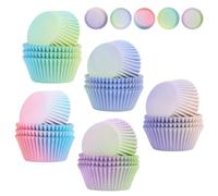 LWMTT 500 Pièces Caissettes Cupcake Caissette Muffins Papier Standard 5 Couleur Caissettes Muffins Cupcake Papier pour la Cuisson, les Desserts, les Fêtes, les Anniversaires et les Mariages