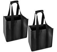 LWMTT Bottlebag noir - 6 compartiments, porte-bouteilles, sac pour 6 bouteilles, recyclage facile des bouteilles, sac de jour pour bouteilles d'eau avec séparateurs, sac avec panier à bouteilles, 2