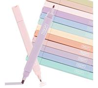 LWMTT Lot de 12 surligneurs pastel, couleurs assorties Idéal pour un journal intime ou un carnet de notes à l’école