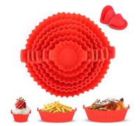 LWMTT Moule Silicone Air Fryer 8 Pièces Air Fryer Accessoires Réutilisable Plat Silicone Air Fryer avec 2 Gants Silicone pour Air Fryer, Micro-Ondes, Four