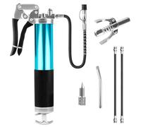 LWMTT Pompe a Graisse 8000 PSI Pompe a Graisse Manuelle avec Tuyau Flexible, Buse Pointue, Embout Pompe à Graisse, Pistolet Graisseur pour Cartouche Graisse 400g (Bleu-Vert)