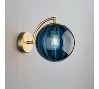 LWOMAN Applique Murale postmoderne avec Abat-Jour en Verre Boule Appliques murales Nordiques Éclairage for Salon, Cuisine, Couloir, intérieur (Color : Blue Glass)
