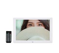 LWPCP Cadre Photo numérique 1280 * 800 HD Cadre Photo 12 Pouces Cadre Photo électronique Calendrier Fonction Horloge Cadre Photo numérique avec capteur de Mouvement,White