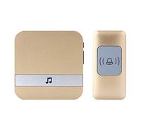 LWPCP Sonnette Étanche sans Fil, Carillon De Porte Intelligent Universel À Moins De 300M,1 Bouton-Poussoir + 1 Récepteurs, 52 Sonneries, 4 Niveaux De Volume,d'or