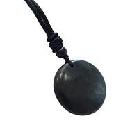 LWQCHW Pendentif Shungite avec Cordon | Collier de Protection et de Guérison en Cristal pour la Méditation, 30*30mm, Unisexe