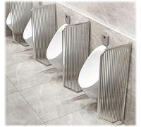 LwsCUiH 1 cloison d'urinoir for Toilettes for Hommes avec Cadre en Acier Inoxydable, cloison d'urinoir Murale(Silver)