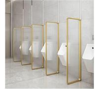 LwsCUiH 1 pièce avec écran d'urinoir en Verre trempé, cloison de Salle de Bain, cloison étanche for urinoir for Hommes(Gold-a)
