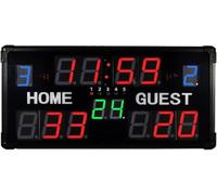 LwsCUiH Carnets Scores Tableau d'affichage électronique avec télécommande, Tableau d'affichage Sportif à LED, Compte à rebours et Score du Match