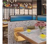 LwsCUiH Cloisons de séparation for salles à Manger Cloisons décoratives en Verre rayé for Restaurant avec comptoir surélevé(Blu,19.6x43.3in)